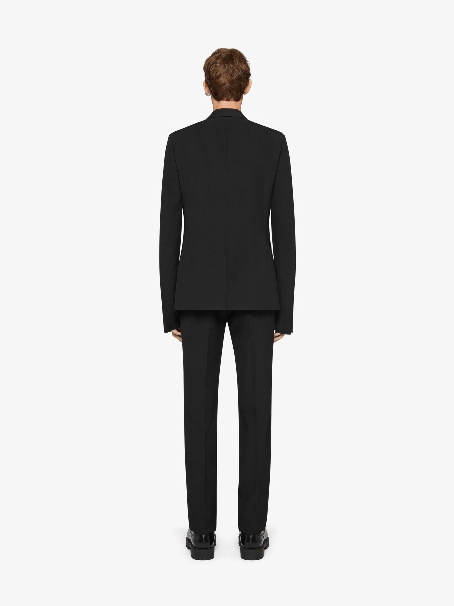 Men Givenchy Pants | Slim Fit Tailored Pants In Wool Black