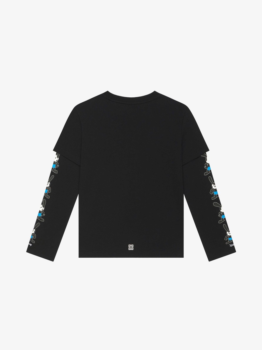 Men Givenchy Boy (4 To 12 Years) | Oswald Overlapped T-Shirt In Cotton Black