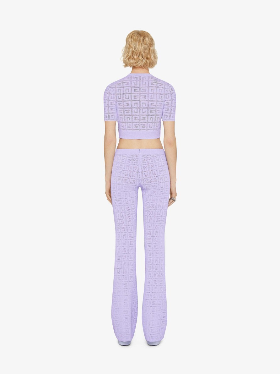 Women Givenchy Knitwear | Cropped Sweater In 4G Jacquard Lavender