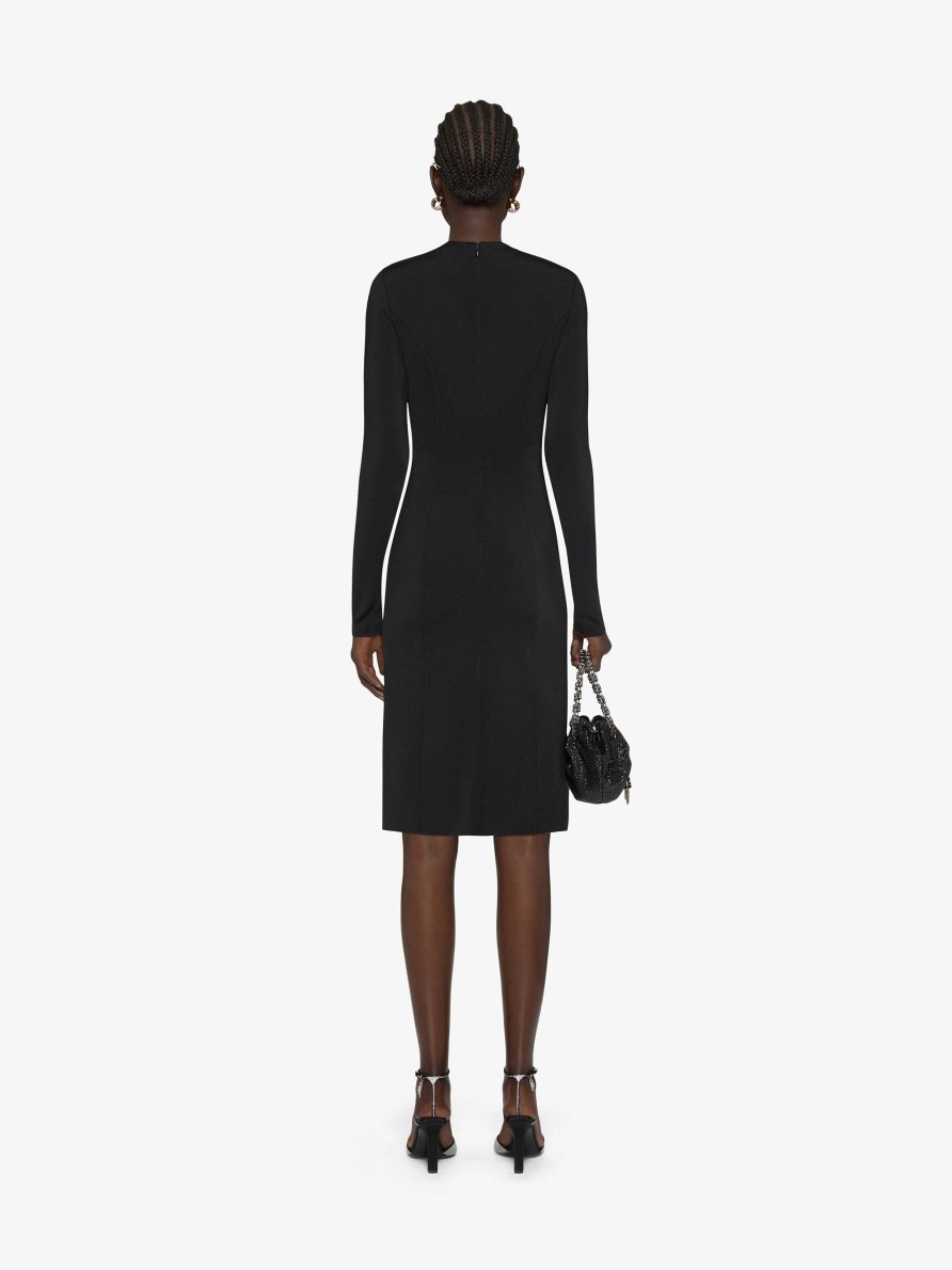 Women Givenchy Dresses | Evening Dress In Knit With Pearls And Crystals Black