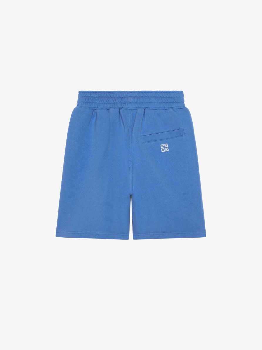 Men Givenchy Boy (4 To 12 Years) | Givenchy College Bermuda Shorts In Fleece Blue