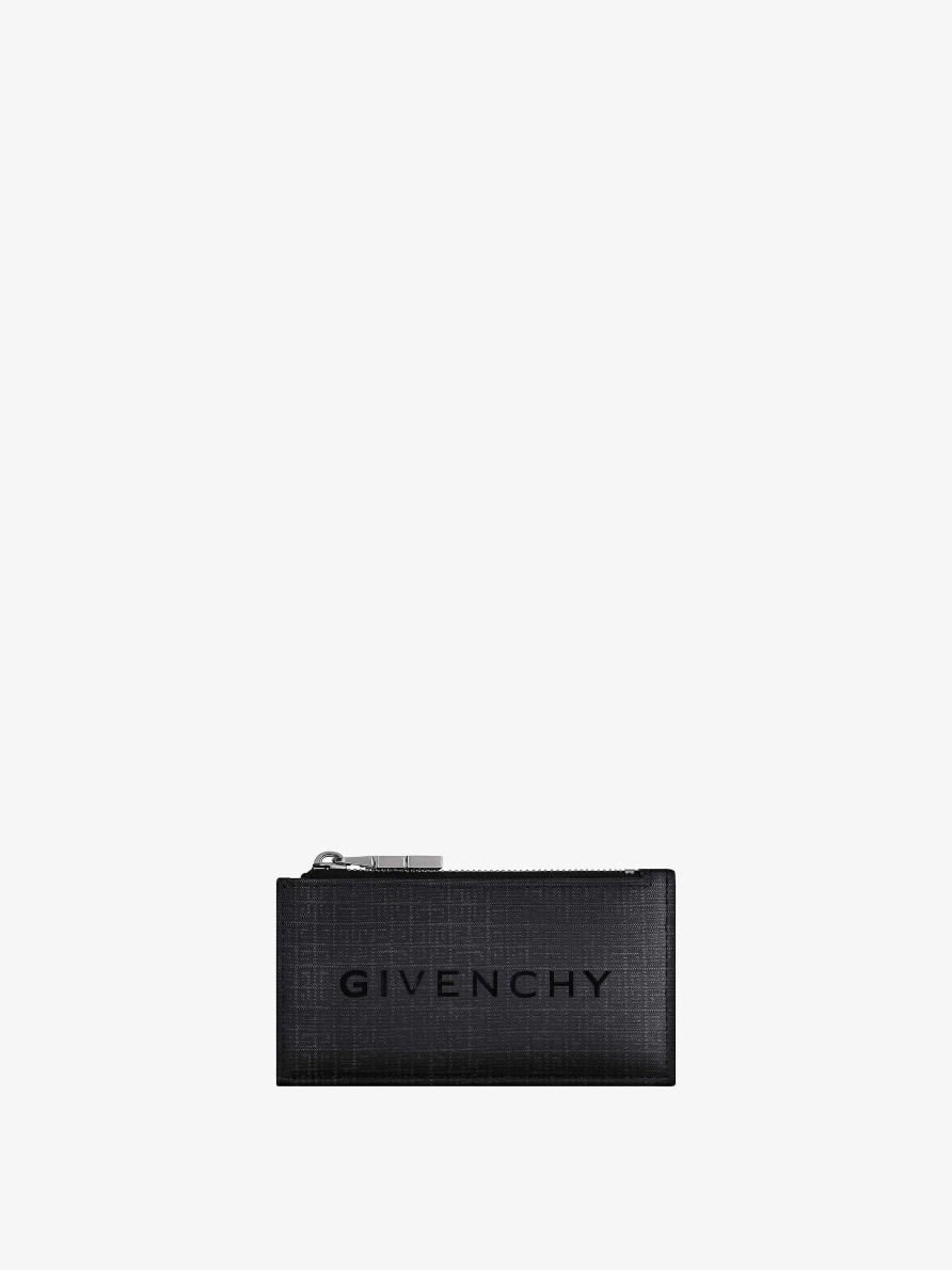 Men Givenchy Small Leather Goods | Givenchy Zipped Wallet In 4G Nylon Black