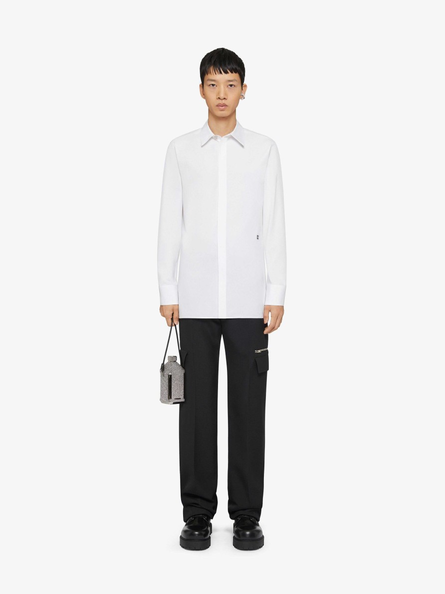 Men Givenchy Shirts | Shirt In Poplin White/Black