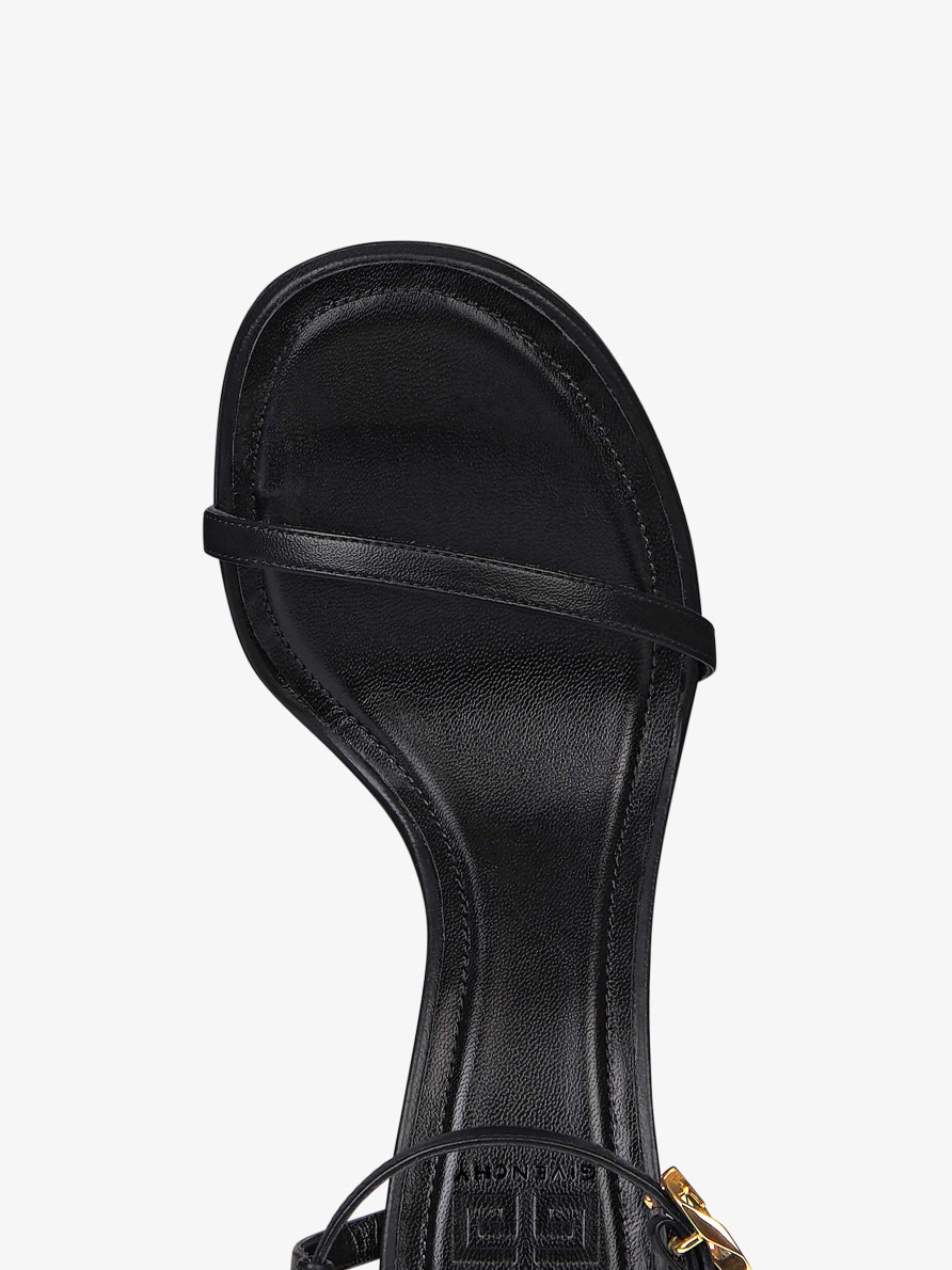 Women Givenchy Heels | G Cube Sandals In Leather Black