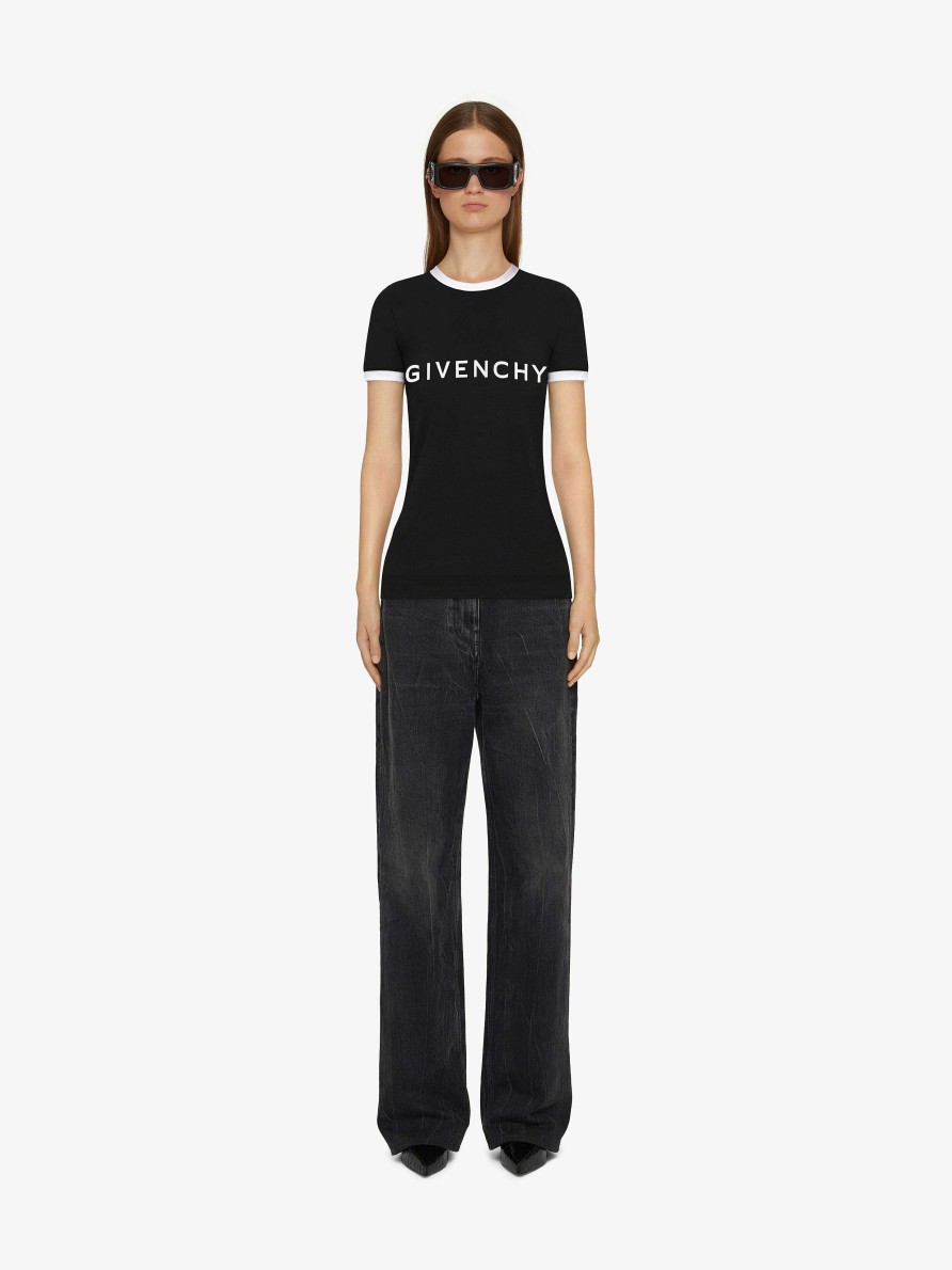 Women Givenchy T-Shirts | Givenchy Archetype Slim Fit T-Shirt In Cotton Black/White