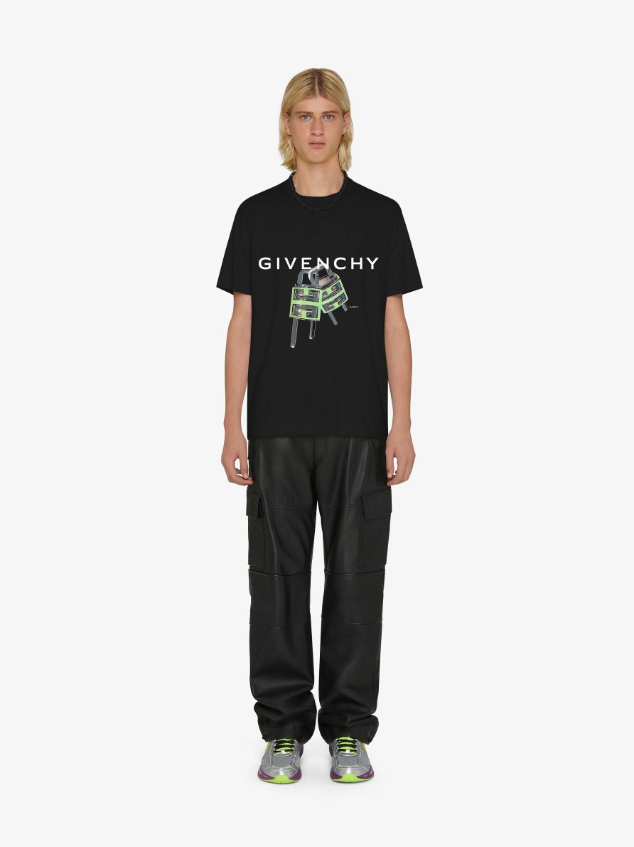 Men Givenchy T-Shirts | Givenchy 4G Lock Slim Fit T-Shirt Black