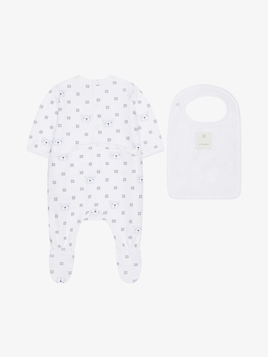 Men Givenchy Baby (1 Month To 3 Years) | Pyjamas, Bib And Case In 4G Cotton Gift Set White