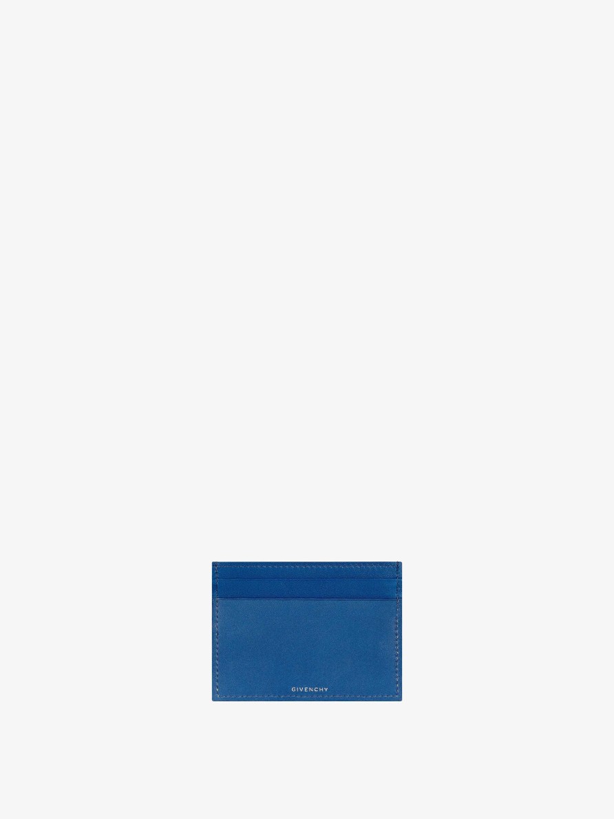 Women Givenchy Small Leather Goods | G-Cut Card Holder In 4G Denim And Leather Medium Blue