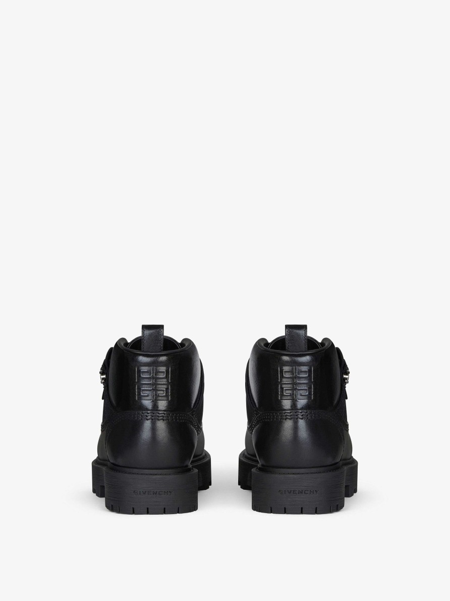 Men Givenchy Boots & Derbies | Storm Ankle Boots In Leather With Zip Black