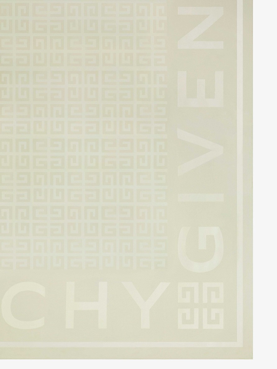 Women Givenchy Scarves | Givenchy 4G Large Square In Silk Jacquard Ivory