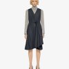 Women Givenchy Dresses | Dress With Buttons And Pleated Effect In Wool Grey