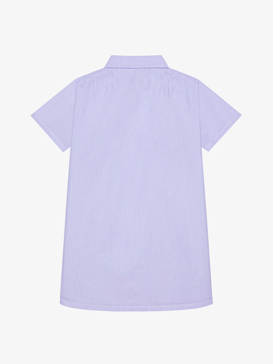 Women Givenchy Girl (4 To 12 Years) | Givenchy College Shirt Dress In Cotton With Stripes White/Blue