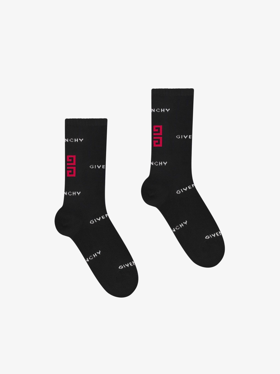 Men Givenchy Boy (4 To 12 Years) | Socks In Givenchy 4G Jacquard Black