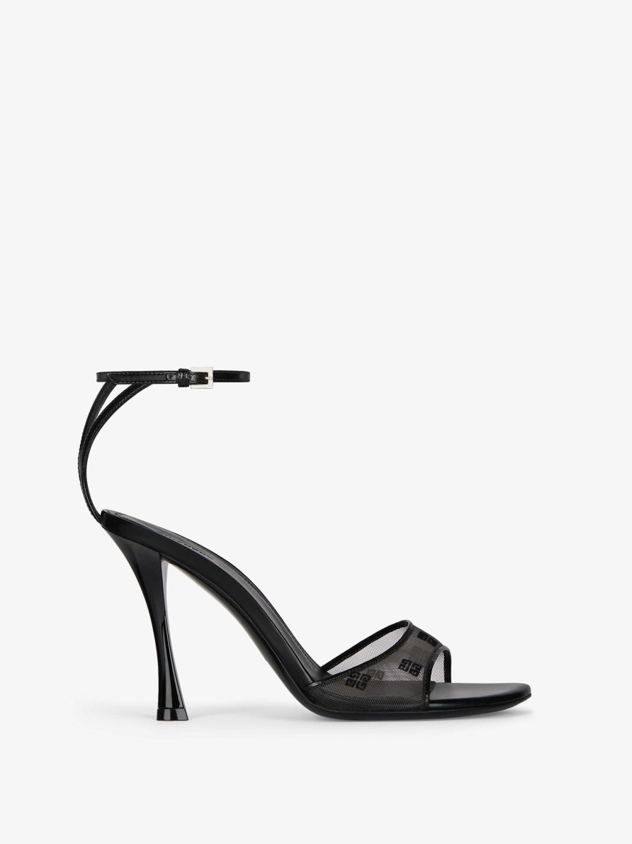 Women Givenchy Slides & Sandals | Stitch Sandals In 4G Mesh Black