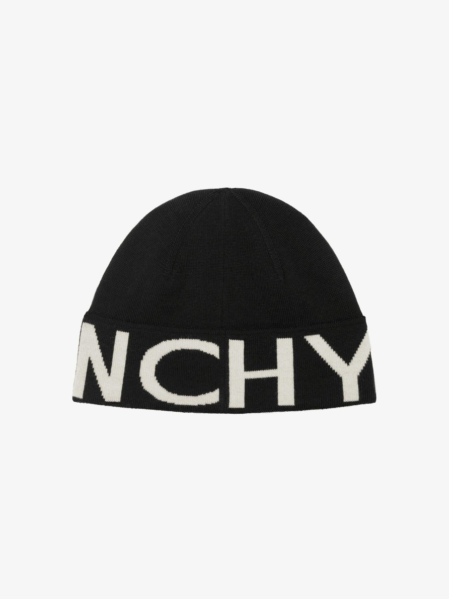 Men Givenchy Beanies & Caps | Givenchy Beanie In Wool Black