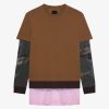 Men Givenchy T-Shirts | Overlapped T-Shirt In Cotton And Mesh Multicolored