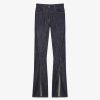 Women Givenchy Pants | Boot Cut Pants In Denim With Slits Indigo Blue