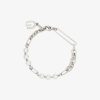 Women Givenchy Jewelry | G Link Bracelet In Metal With Pearls White/Silvery