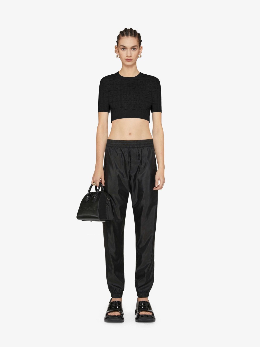 Women Givenchy Knitwear | Cropped Sweater In 4G Jacquard Black