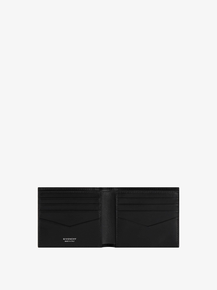 Men Givenchy Small Leather Goods | Givenchy Wallet In Crackled Leather Black/Grey