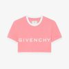 Women Givenchy T-Shirts | Givenchy Cropped T-Shirt In Cotton Flamingo