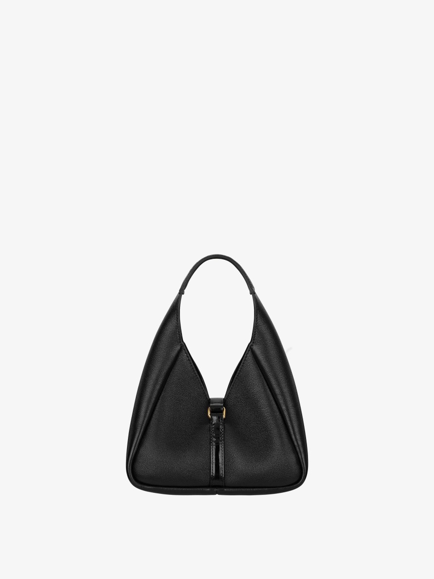 Women Givenchy Mini & Micro Bags | Mini G-Hobo Bag In Grained Leather Black