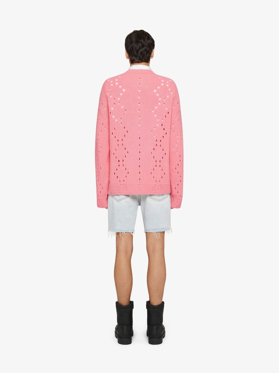 Men Givenchy Knitwear | Oversized Sweater In Wool Flamingo