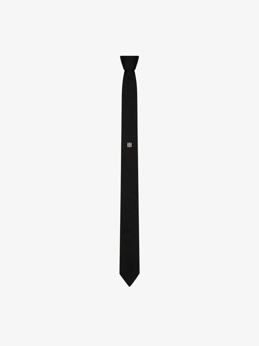 Men Givenchy Scarves & Ties | 4G Tie In Silk Black