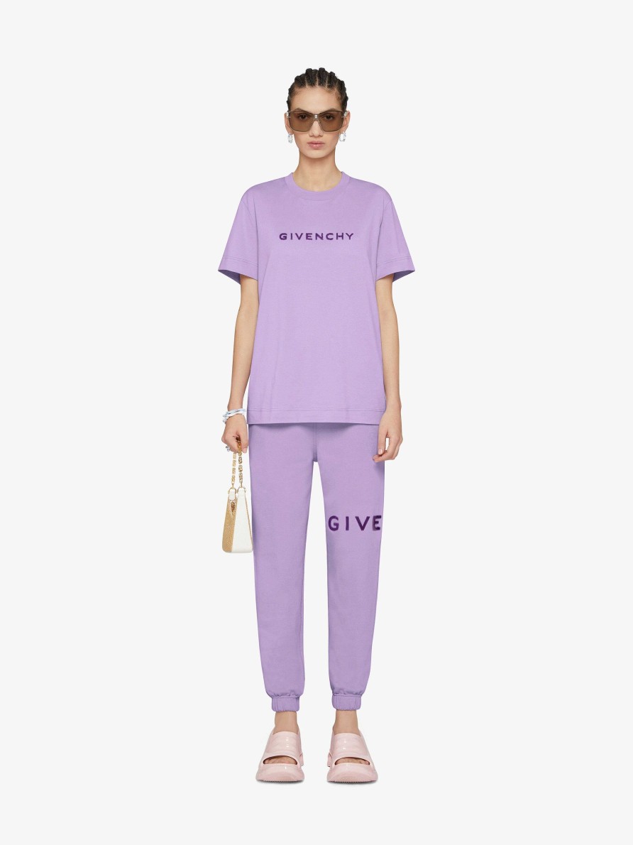 Women Givenchy T-Shirts | Givenchy T-Shirt In Tufted Cotton Lavender