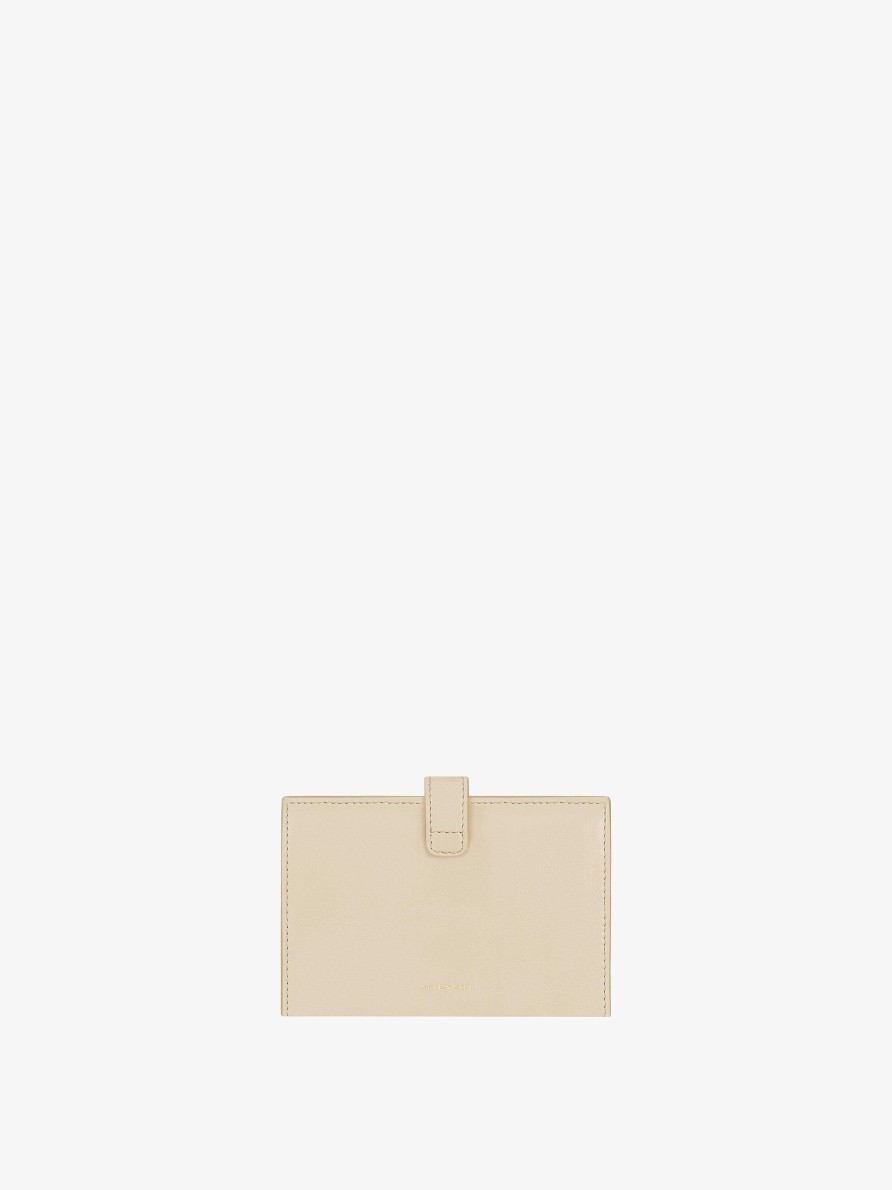 Women Givenchy Small Leather Goods | 4G Wallet In Grained Leather Natural Beige