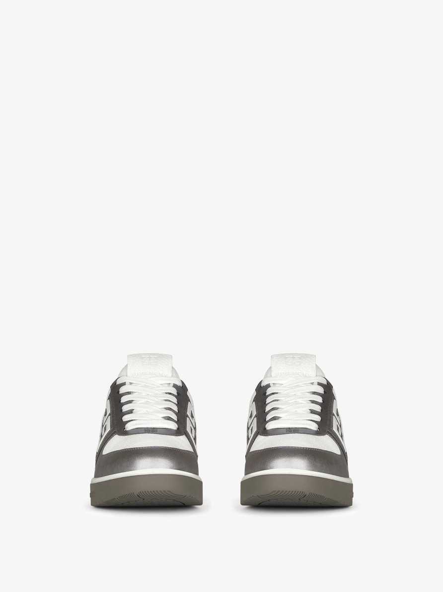 Women Givenchy Sneakers | G4 Sneakers In Laminated Leather White/Silvery