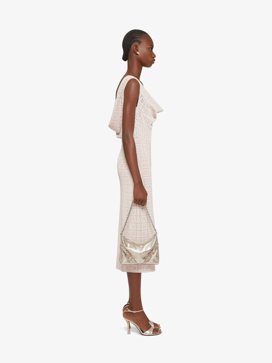 Women Givenchy Dresses | Draped Dress In 4G Jacquard Blush Pink