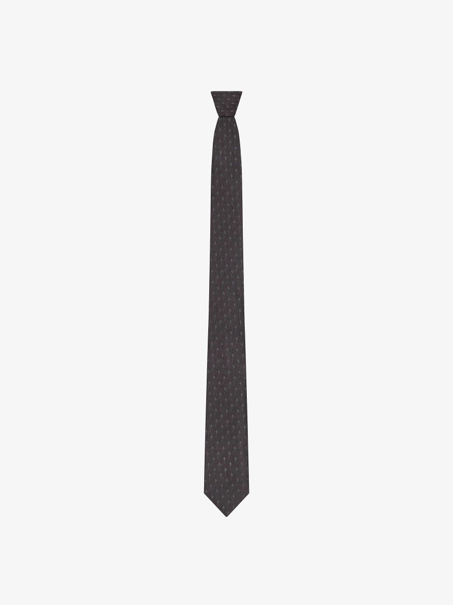 Men Givenchy Scarves & Ties | Tie In Printed Silk Black