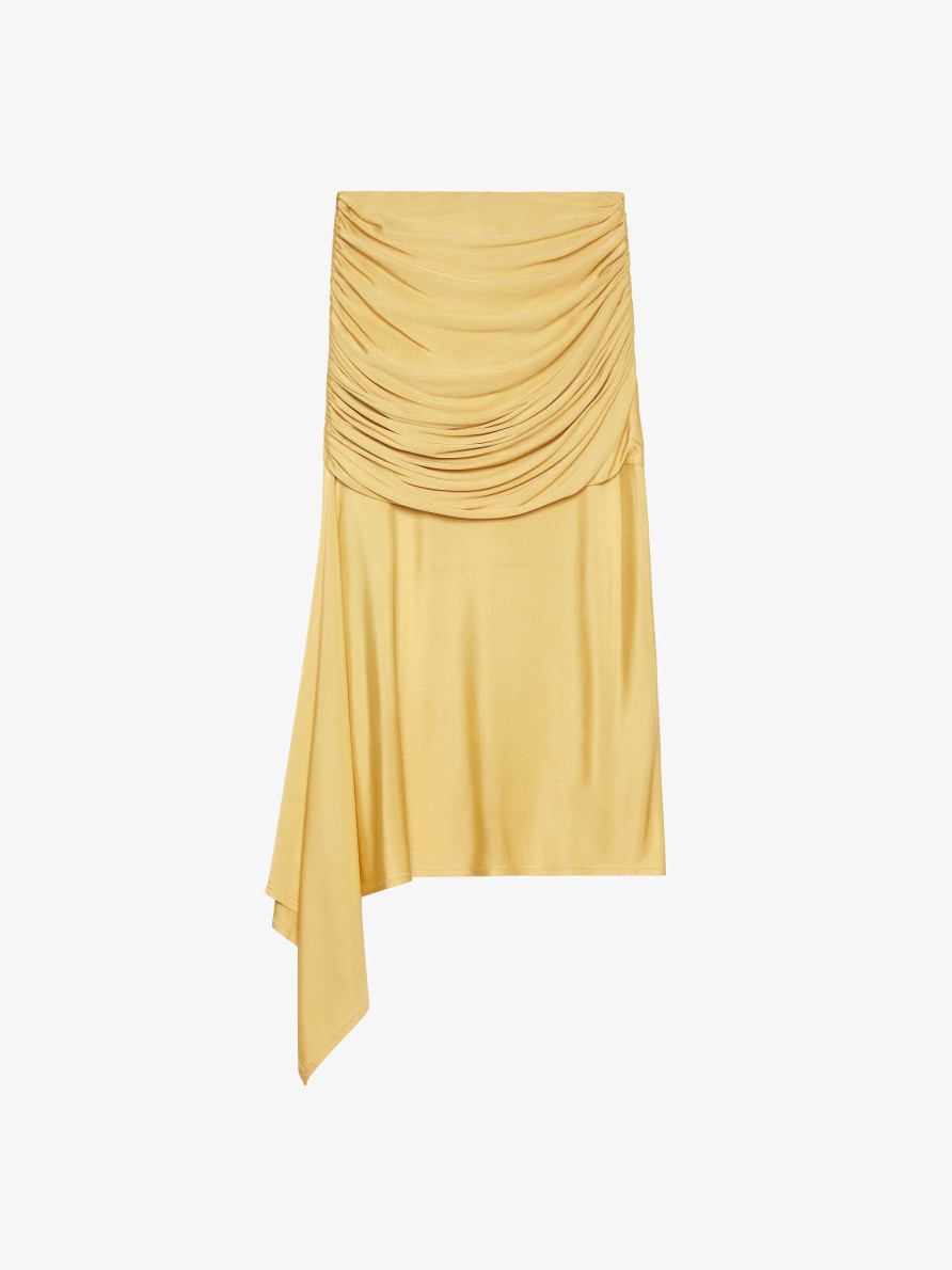 Women Givenchy Skirts | Draped Skirt In Jersey Banana