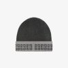 Men Givenchy Beanies & Caps | Givenchy 4G Double Sided Beanie In Silk And Cashmere Elephant Grey