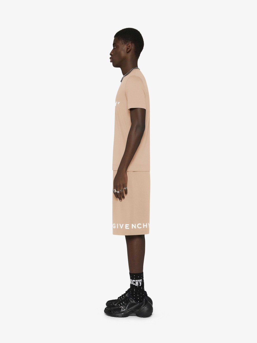 Men Givenchy T-Shirts | Givenchy Archetype Slim Fit T-Shirt In Cotton Beige Camel