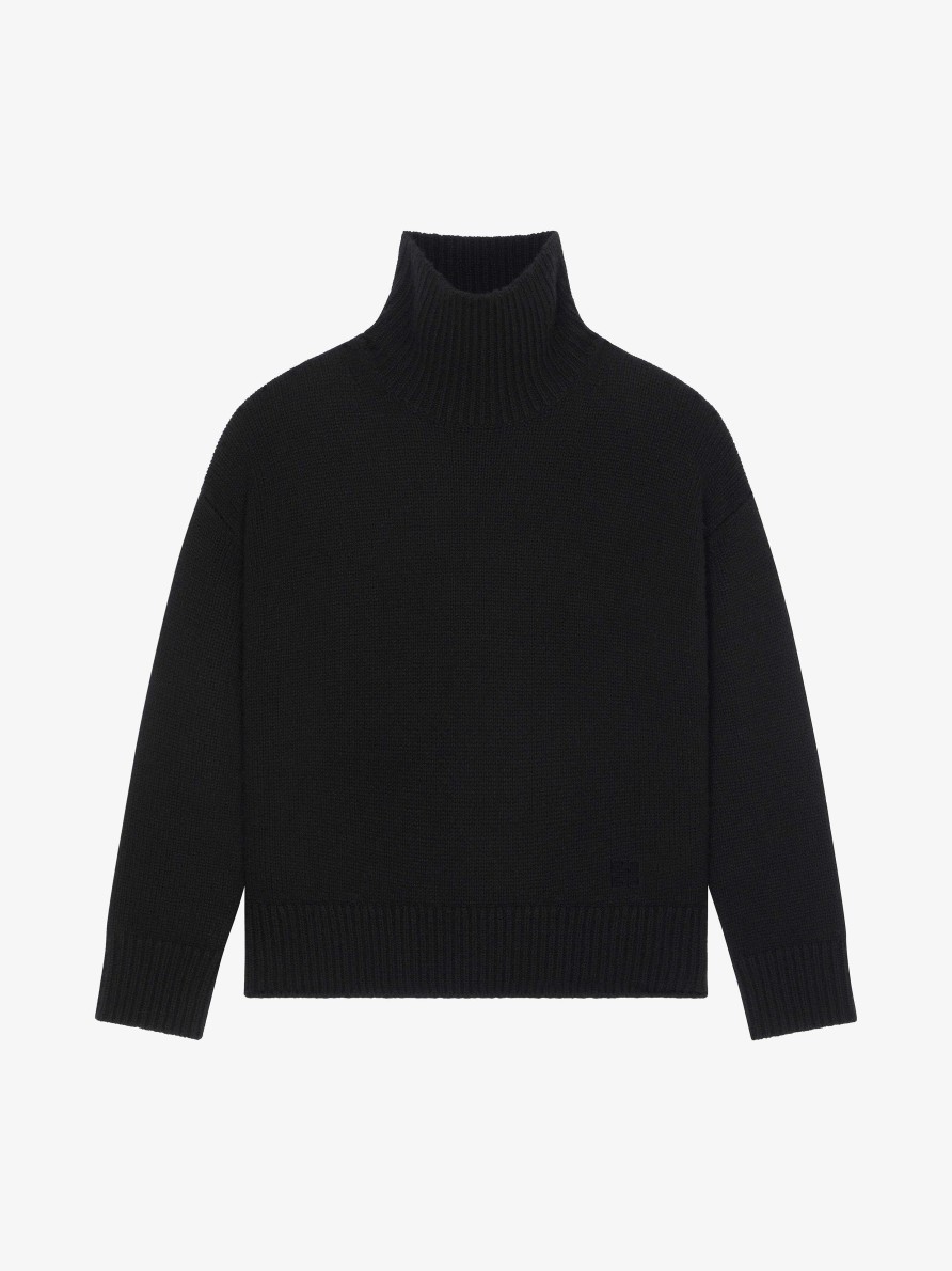 Women Givenchy Knitwear | Turtleneck Sweater In Cashmere Black