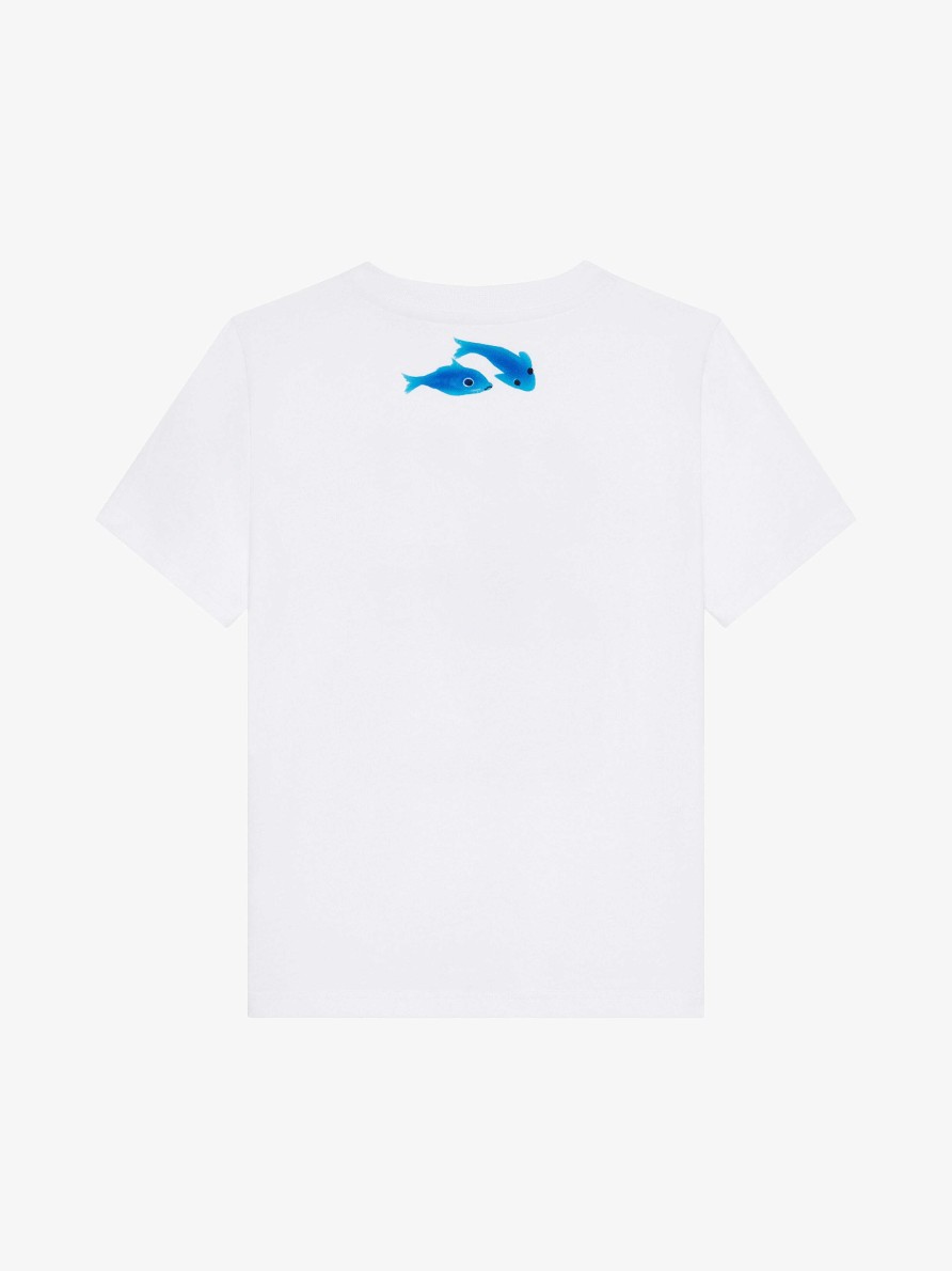 Men Givenchy Boy (4 To 12 Years) | T-Shirt In Cotton With Givenchy Fish Print White