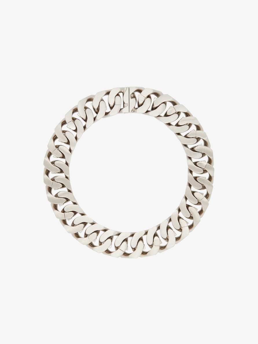 Men Givenchy Jewelry | Medium G Chain Necklace In Metal Silvery