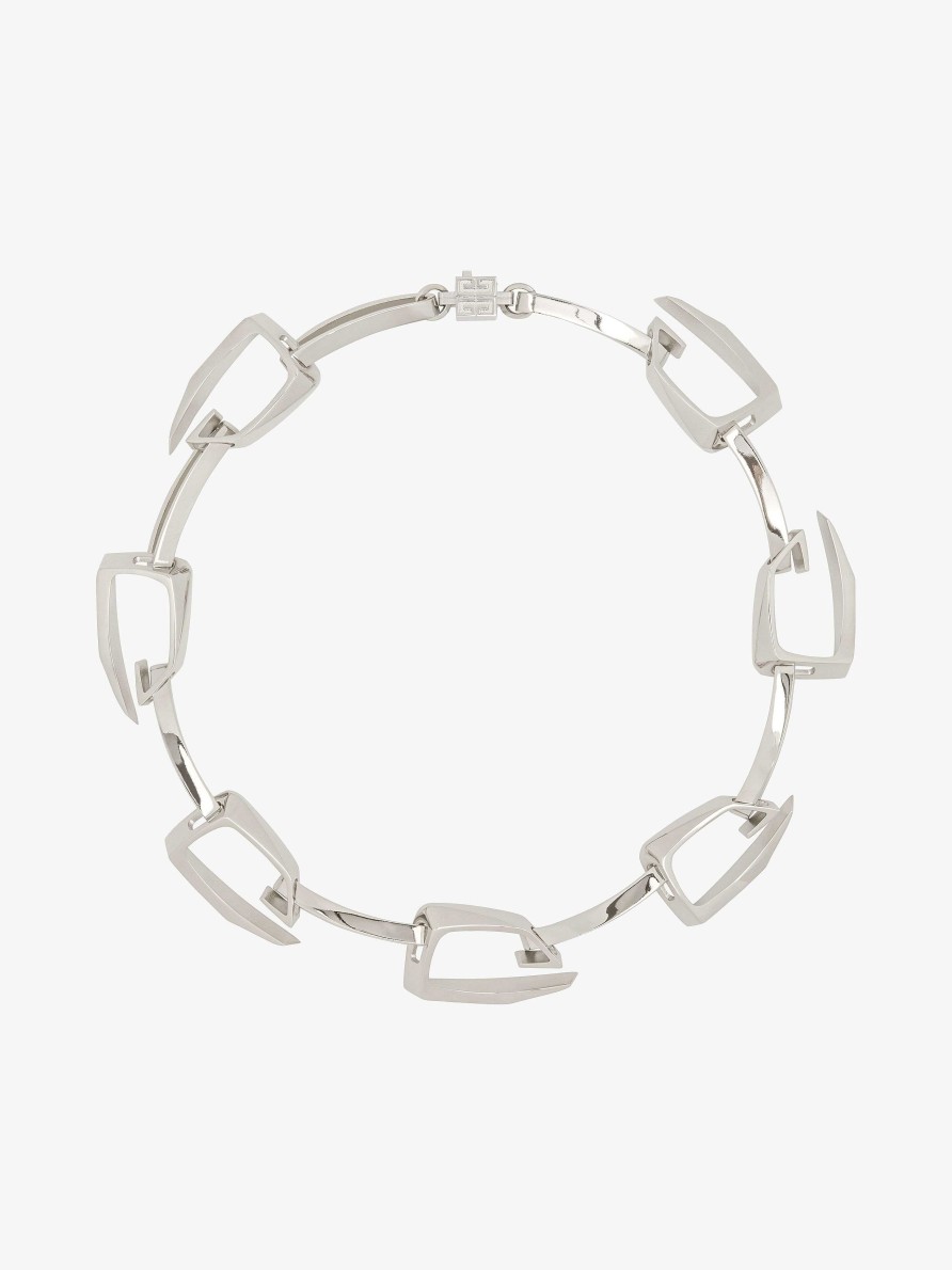 Men Givenchy Jewelry | Giv Cut Necklace In Metal Silvery