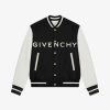 Men Givenchy Outerwear & Blousons | Givenchy Varsity Jacket In Wool And Leather Black/White