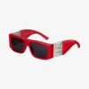 Women Givenchy Sunglasses | 4G Unisex Sunglasses In Quilted Leather And Acetate Red