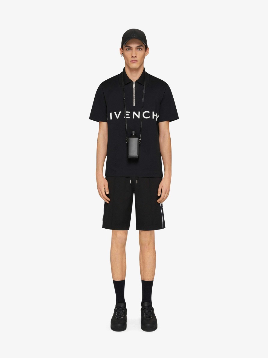 Men Givenchy Shorts | Bermuda Shorts In Fleece With Givenchy Bands Black