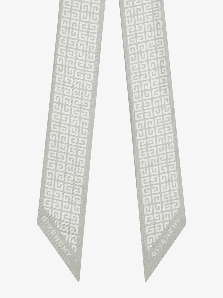 Women Givenchy Scarves | 4G Bandeau In Silk Light Grey