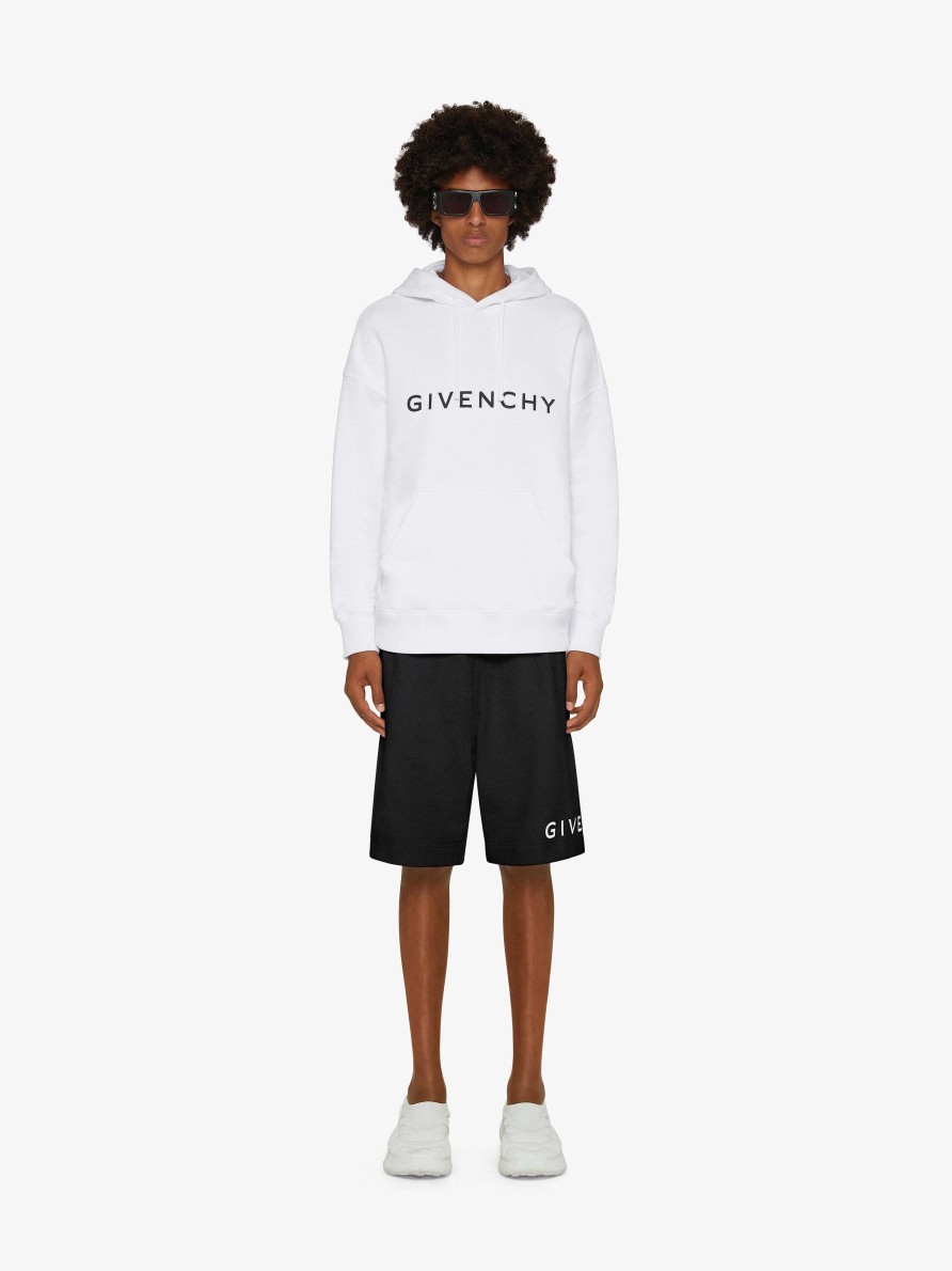 Men Givenchy Shorts | Givenchy Archetype Bermuda Shorts In Fleece Black