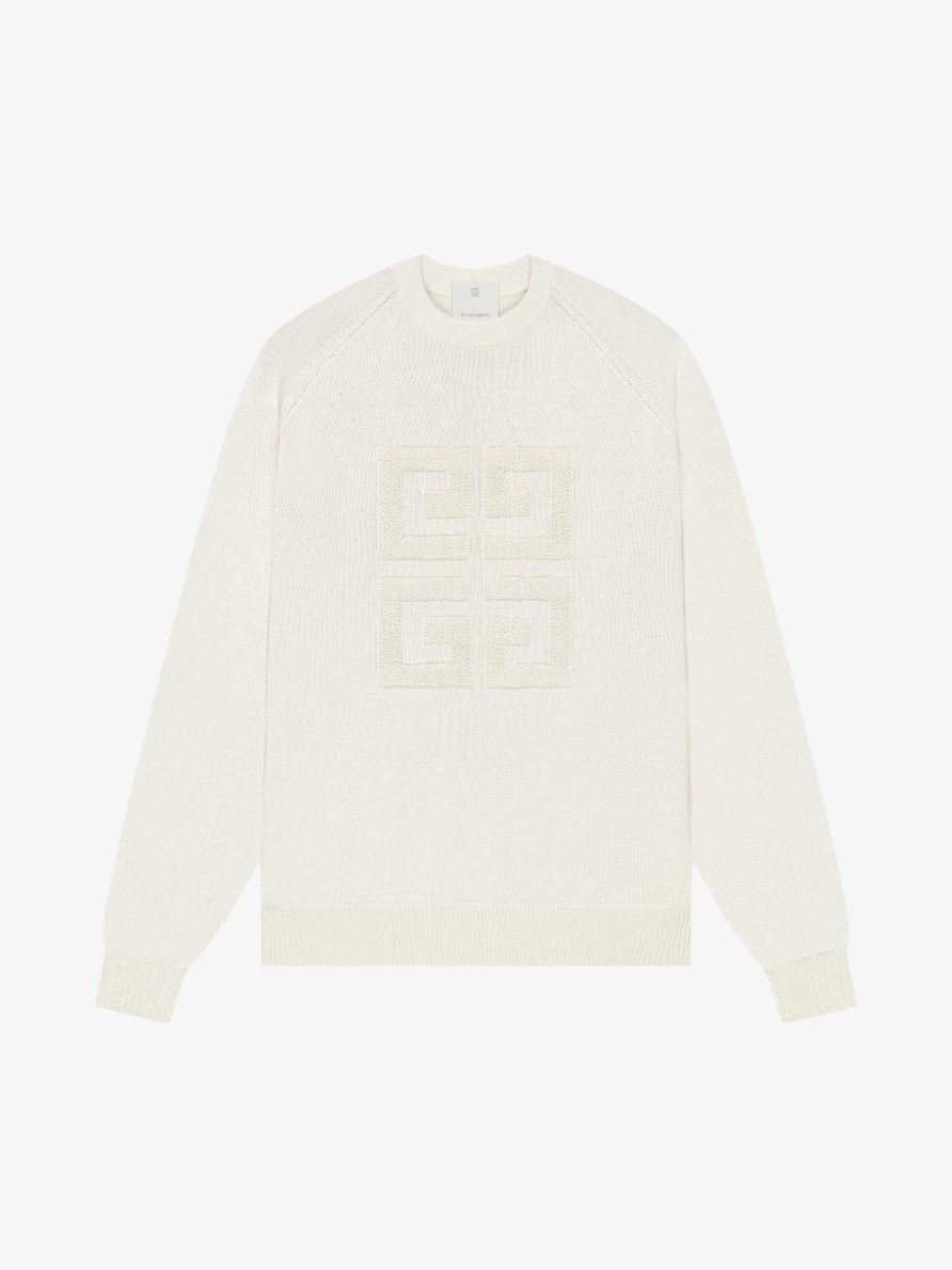 Women Givenchy Knitwear | 4G Sweater In Cashmere Ivory