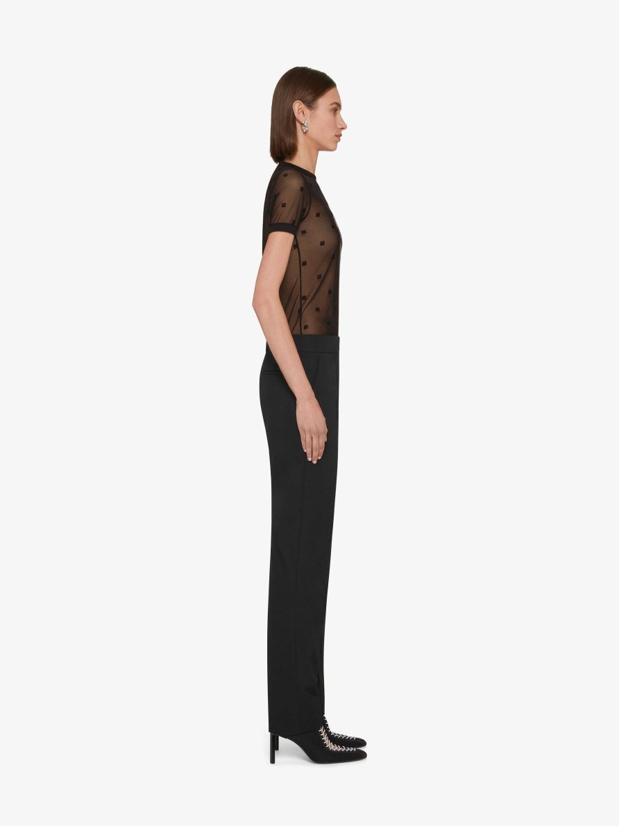 Women Givenchy Pants | Slim Fit Tailored Pants In Wool And Mohair Black