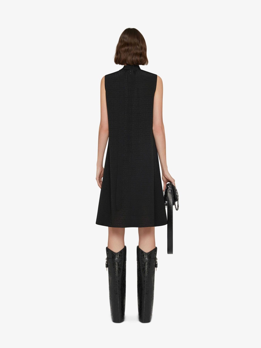 Women Givenchy Dresses | Dress In 4G Jacquard With Lavalliere Black