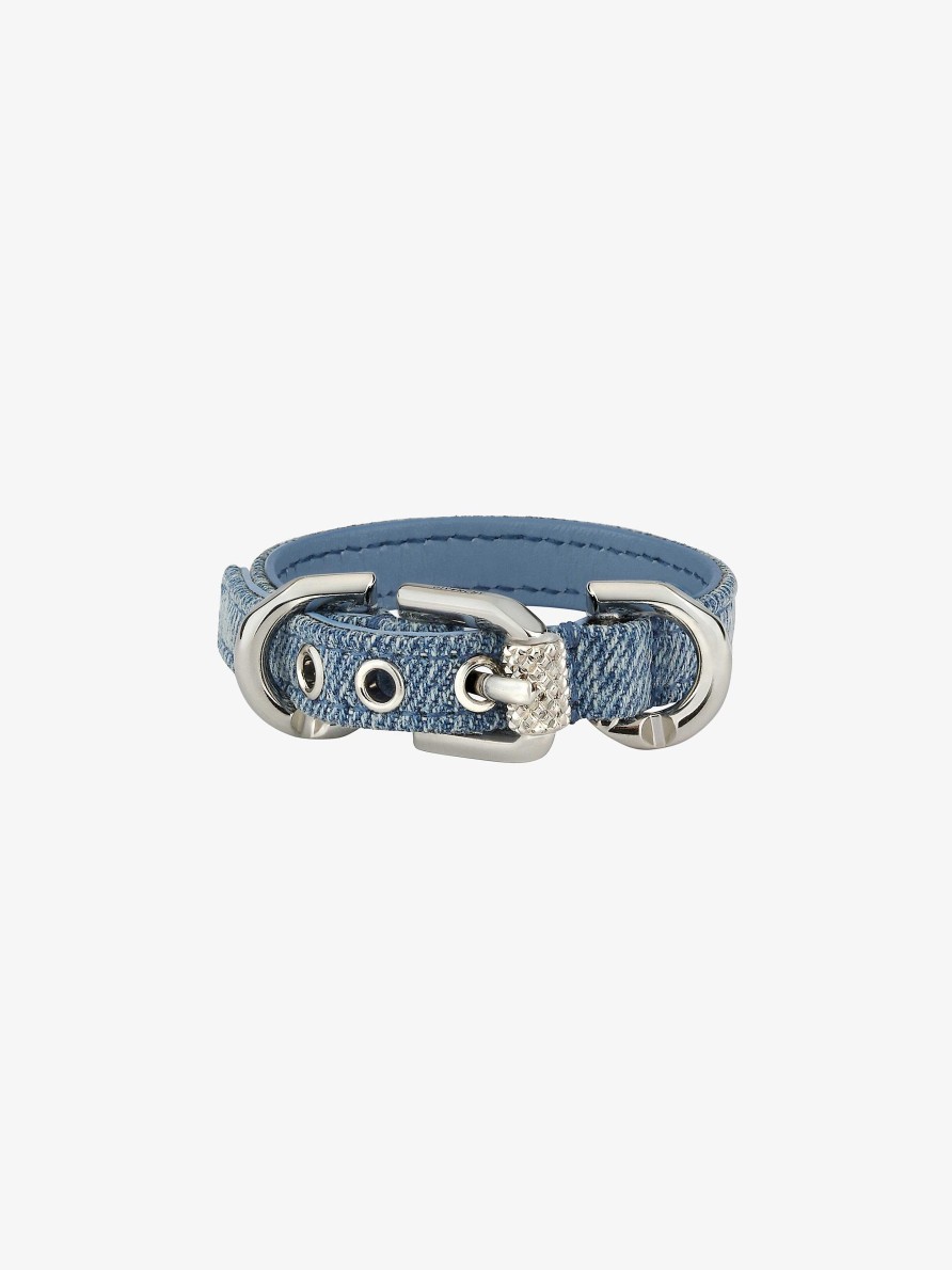 Women Givenchy Jewelry | Voyou Bracelet In Denim And Metal Denim Blue