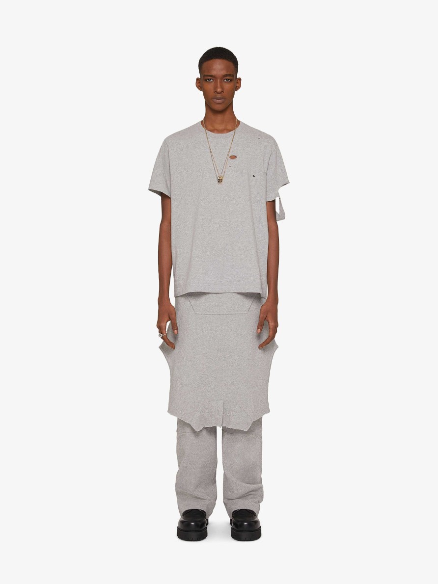 Men Givenchy Pants | Skirt In Fleece Light Grey Melange